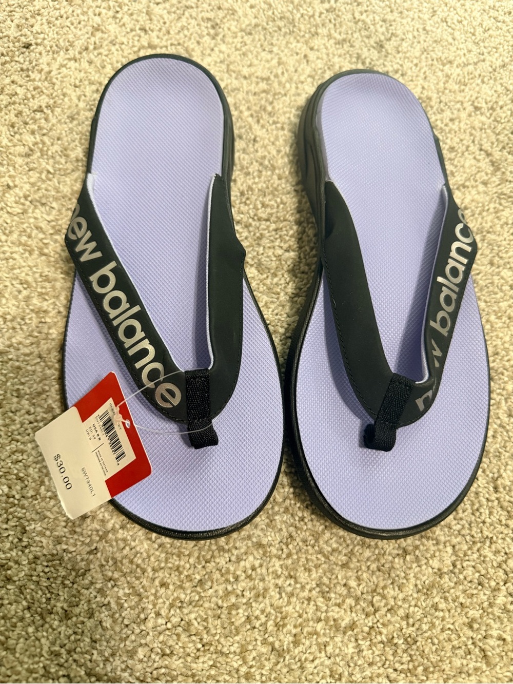 New Balance Women’s Lavender and Black Flip Flop Sandals